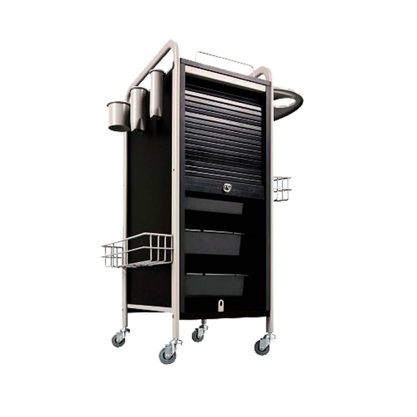 Stella Black Salon Trolley with Grey Metal | Clearance Sale