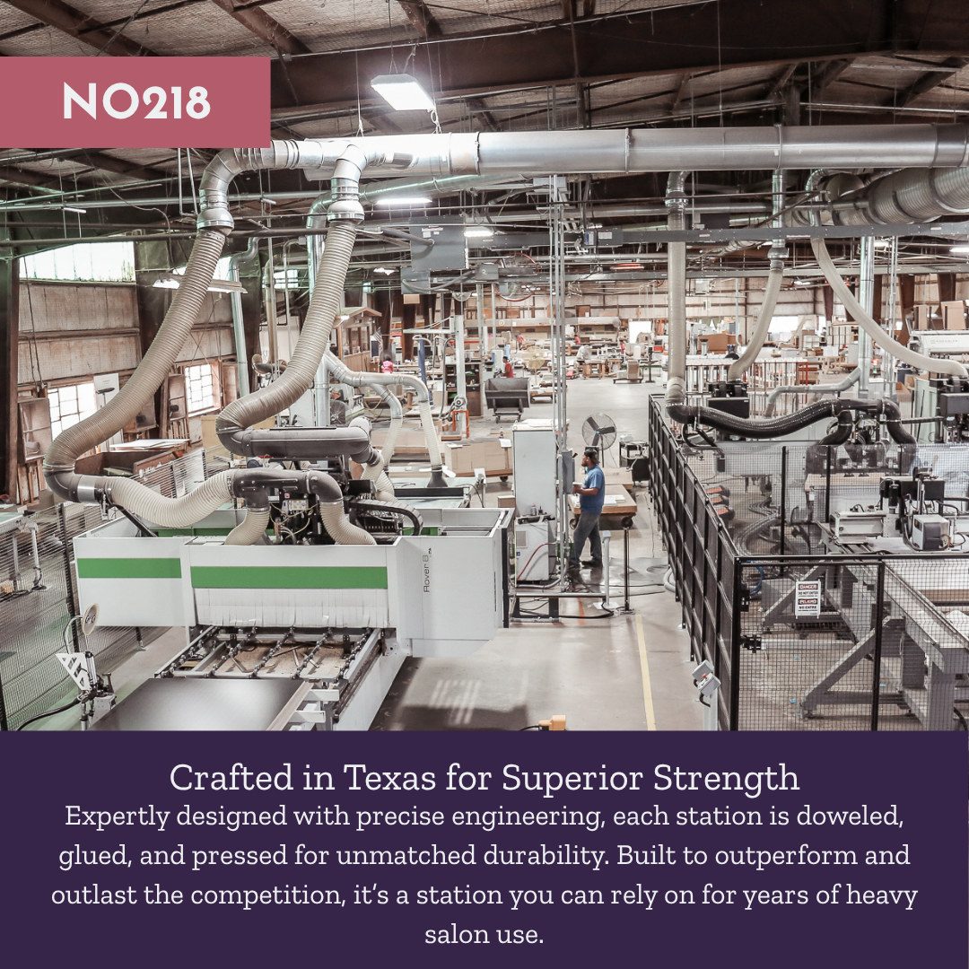 Nova Tower Free Standing Styling Station with Side-Mount Appliance Holder and Black Full-Length Arch Paloma Mirror