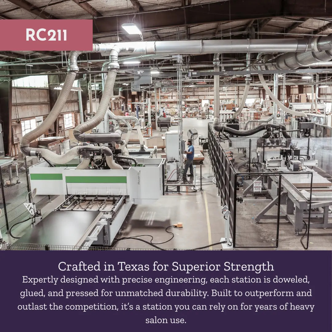 Rococo Mobile Styling Station with Tilt-out Appliance Holder and Silver Full-Length Rectangle Glo Mirror